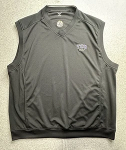 TCU Horned Frogs Vest Mens 2XL Black NCAA Golf Pullover Sleeveless Performance - Picture 1 of 10