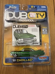 Jada 1/64 Dub City Oldskool 61 Cadillac Green w/ Flames Lowrider NIB - Picture 1 of 2