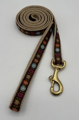 Up Country Dog Leash with Gold Clasp Bella Floral Made In USA 5+ Foot Lead - Image 1 of 4