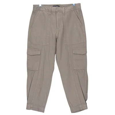 Banana Republic Factory Pant Taupe High Rise Cargo Utility Cotton Women Petite 2 - Image 1 of 4