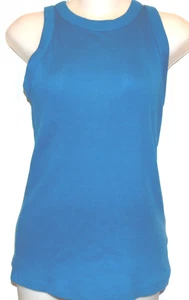 Lands' End Deep Teal Ribbed Cotton Sleeveless T-shirt XS 2-4 New - Picture 1 of 4