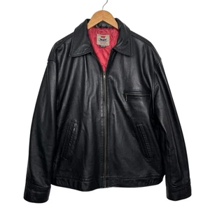 Levi's Highwayman Leather Jacket Mens XL Black Vintage 90s Limited Edition Biker - Picture 1 of 18