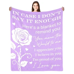 Romantic Gifts for Her, I Love You Gifts for Mom, Blanket for Girlfriend with... - Picture 1 of 7