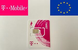European Prepaid Travel SIM Card T-Mobile Czech Republic, Europe, EU, EEA (eSIM)