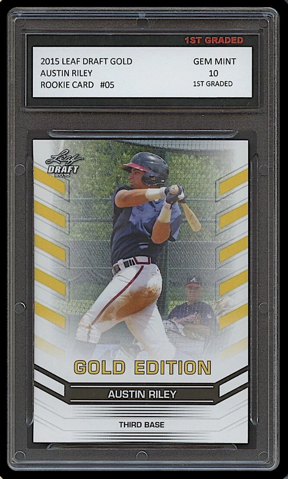 AUSTIN RILEY 2015 LEAF DRAFT GOLD 1ST GRADED 10 ROOKIE CARD RC ATLANTA BRAVES  - Image 1 of 1