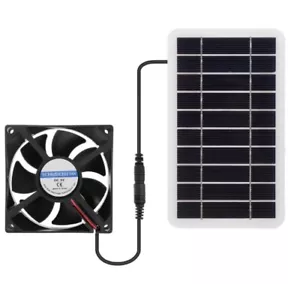 Ventilador de panel solar de 2,5 W, ventilador de escape solar para mascotas, ventilador de flujo de aire solar para pollo perro gato - Imagen 1 de 5