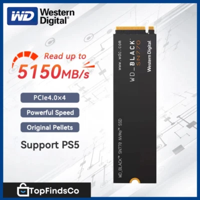 Western Digital SN770 SSD NVMe Gen4 PCIe 4.0 M.2 2280 - 500Go, 1To, 2To PS5 PC - Immagine 1 di 4