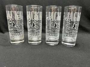 Jack Daniels Tall High Ball Old Fashion - 4 Glasses 6" - Charcoal Mellow - Picture 1 of 4