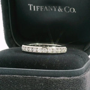 Anillo de eternidad de diamantes de 3 mm círculo completo de platino talla L/51 Tiffany & Co - Imagen 1 de 11