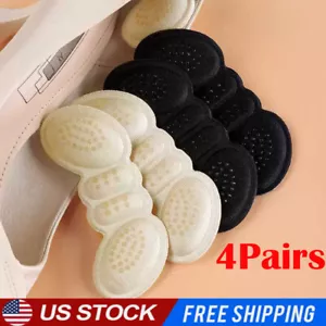 4 Pairs Shoes Heel Cushion Pads No-Slip Shoe Inserts Pain Relieving Heel Sticker - Picture 1 of 14