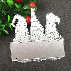 Drei Weihnachtsmänner Stanzformen Stencil Dies Scrapbooking Stanzschablone Karte - Bild 1 von 5