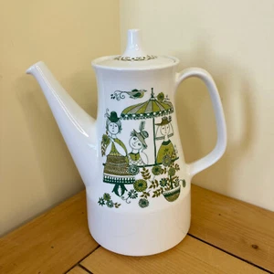 Turi Design Coffee Pot Scandinavian MARKET Pattern Vtg Green Folk Theme Norway - Picture 1 of 11