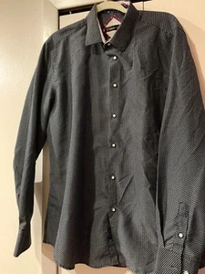 Alpine Swiss Herren Langarm Kleid Button Down Blau Weiß Größe XL - Bild 1 von 8