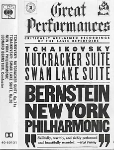Bernstein Tchaikovsky Nutcracker Suite, Swan Lake Suite CASSETTE ALBUM NYP - Picture 1 of 10
