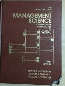 An Introduction to Management Science 3 Third Edition Anderson Sweeney Williams - Imagen 1 de 6