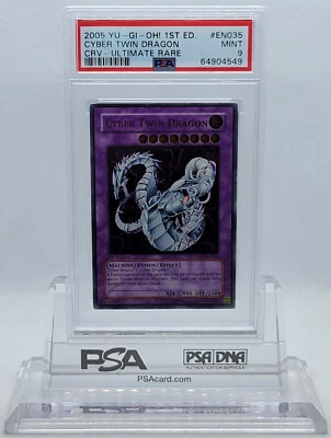 YUGIOH 1ST ED CRV-EN035 CYBER TWIN DRAGON ULTIMATE RARE PSA 9 MINT #64904549 - Image 1 of 4