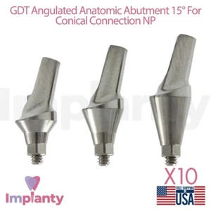 10x GDT Anatómica Angulada Prótesis 15° Titanio Conexión Cónica NP 2.25mm - Imagen 1 de 3