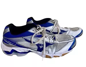 Mizuno Wave Bolt 6 Women's Size 8 Non Marking Shoes Cobalt Blue Silver White - Picture 1 of 11