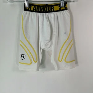 Under Armour Heat Gear Boys Fitted White Boxer Briefs Underwear Size Y-Medium - Picture 1 of 6