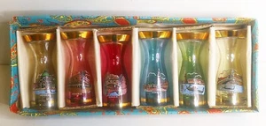 SET 6 BICCHIERINI VENEZIA VINTAGE ANNI '70 VETRO COLORATO CON APPLICAZIONI ORO - Picture 1 of 3