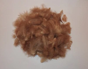 Rotbraune Daunen Federn Huhn Hahn Basteln Traumfänger Katzenspielzeug Deko - Bild 1 von 2