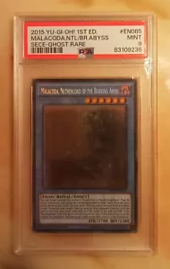 Yu-Gi-Oh Malacoda, Netherlord Of The Burning Abyss PSA 9 MINT Ghost Rare 1st Edn - Picture 1 of 3