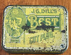 J.G. Dills Best Cut Plug Vintage Tin Yellow Green Tobacco Tin Estate Collection