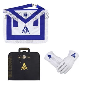 FREIMAURER MASTER MASON LAMMFELL SCHÜRZE MIT SCHÜRZENETUI & HANDSCHUHEN - Bild 1 von 1