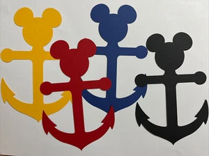 Juego de 4 piezas de papel inspiradas en Anchor Mickey Mouse hechas a mano álbum de recortes adorno - Imagen 1 de 8