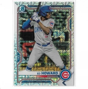 2021 Bowman Chrome Ed Howard Prospect Silver Mojo #BCP-221 - Cubs - Picture 1 of 2