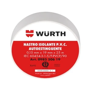 Nastro Isolante BIANCO 19MMx25M Alta Qualità Set 10pz - WÜRTH 098550619 - Foto 1 di 4