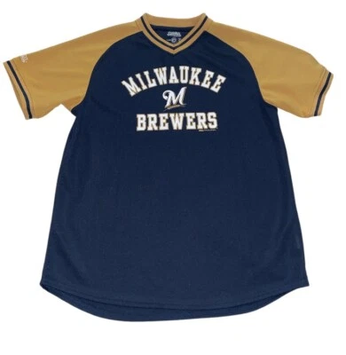 Milwaukee Brewers Baseball Jersey Women's XL Stitches V-Neck Pullover MLB 2014 - Image 1 of 4