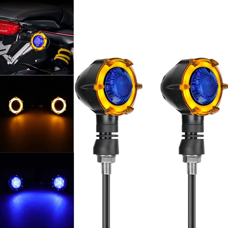 Luces LED de señal de giro universales para motocicleta 2 piezas para Honda Shadow VT Suzuki  Foto 1 de 4