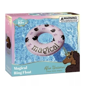 Afro Unicorn 39-Inch "Magical" Unicorn Inflatable Swim Ring Pool Float (PINK) - Picture 1 of 5