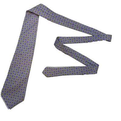Polo Ralph Lauren Tie Men's Purple Paisley All Silk Necktie Handmade In Italy - Image 1 of 4