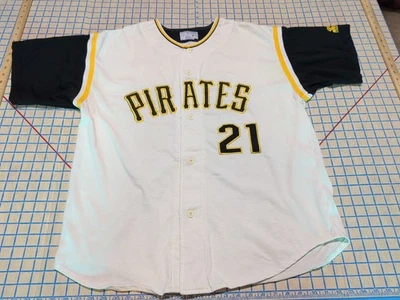 VTG 90s Starter Pittsburgh Pirates Roberto Clemente #21 Jersey Sz XL See Pics~12 - Image 1 of 4