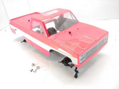 Modified Axial SCX10 II 1/10 4x4 Rock Crawler Roller Slider w/ Pink Cancer Body - Image 1 of 4