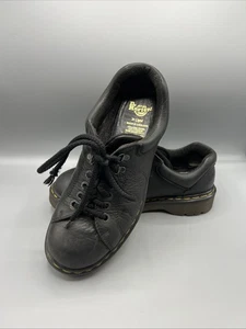 Vtg Dr Doc Martens Air Wair Industrial Steel Toe Work Black Shoes Women’s US 8 - Picture 1 of 11