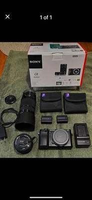 Sony Alpha A6000 24.3MP Mirrorless Digital Camera with 16-50mm & 55-210mm zoom - Image 1 of 4