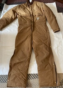 Mono aislante marrón Carhartt 42 para hombre mono corto de lona usado - Imagen 1 de 16