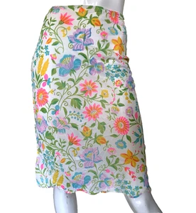 Vintage 60s Flower Power Half Slip Colorful Nylon Mod Pink Warners Size Small S - Picture 1 of 5