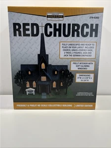 MENARDS GOLD LINE COLLECTION RED CHURCH PREBUILT & LIT O SCALE COLLECTIBLE - Picture 1 of 5