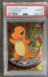Pokemon T.V. Topps 2000 cromado #4 Charmander PSA 10 - Imagen 1 de 2