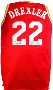 Clyde Drexler Autographed Red TB Pro Style Jersey- JSA W - Picture 1 of 10