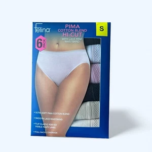Felina Mujer Pima Mezcla Algodón Corte Alto, Paquete de 6 Talla S - Imagen 1 de 4