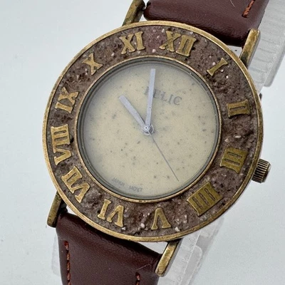 Reloj Cuarzo Reliquia Vintage ZR41252 Hombre Cuero Bronce Japón Analógico Batería Nueva Foto 1 de 4