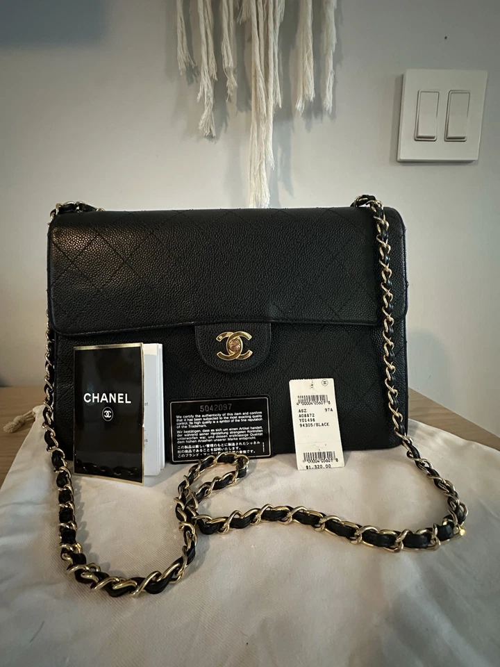 CHANEL JUMBO MATELASSE SINGLE FLAP CAVIAR Vintage 1997 - Image 1 of 4