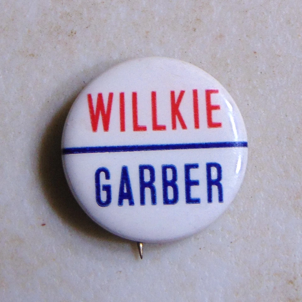 Wendell Willkie 1940 Virginia Congreso campaña pin botón político Foto 1 de 1