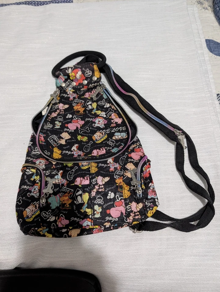 Único Bolso Bandolera CANDICE OF LOS ANGELES "PUPPY LOVE" Mochila Hueso Cremallera Tiradores Foto 1 de 4