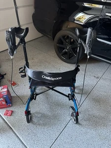 Upright Stand Up Walker Rollator Seat and Back 4 Wheel With Padded Arm Rests - Picture 1 of 2